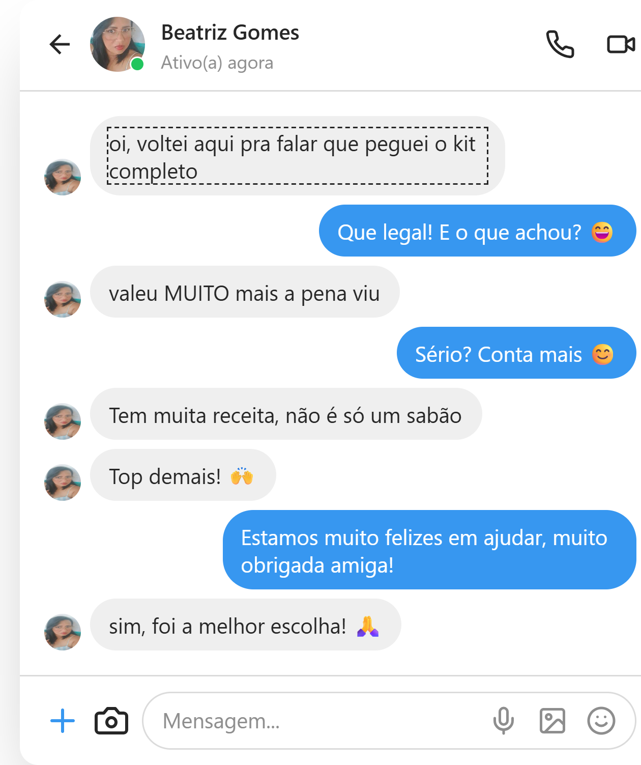 Depoimento de cliente