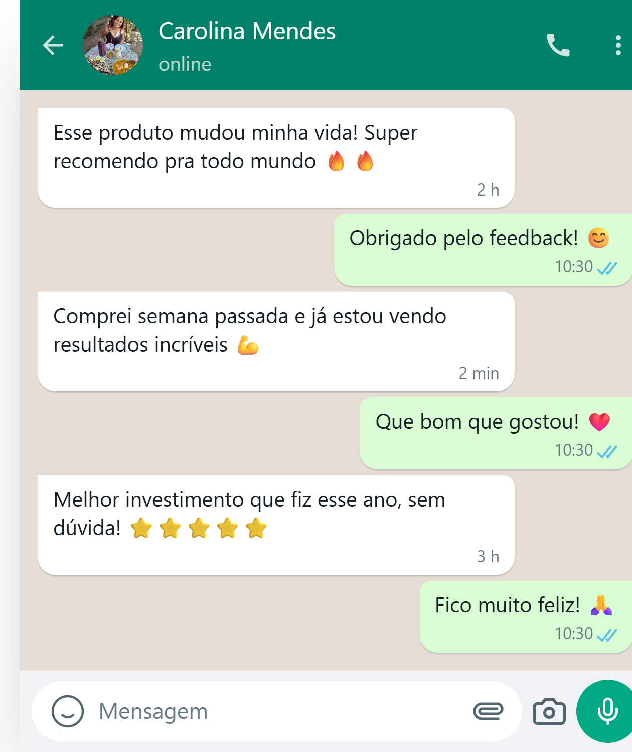 Depoimento de cliente