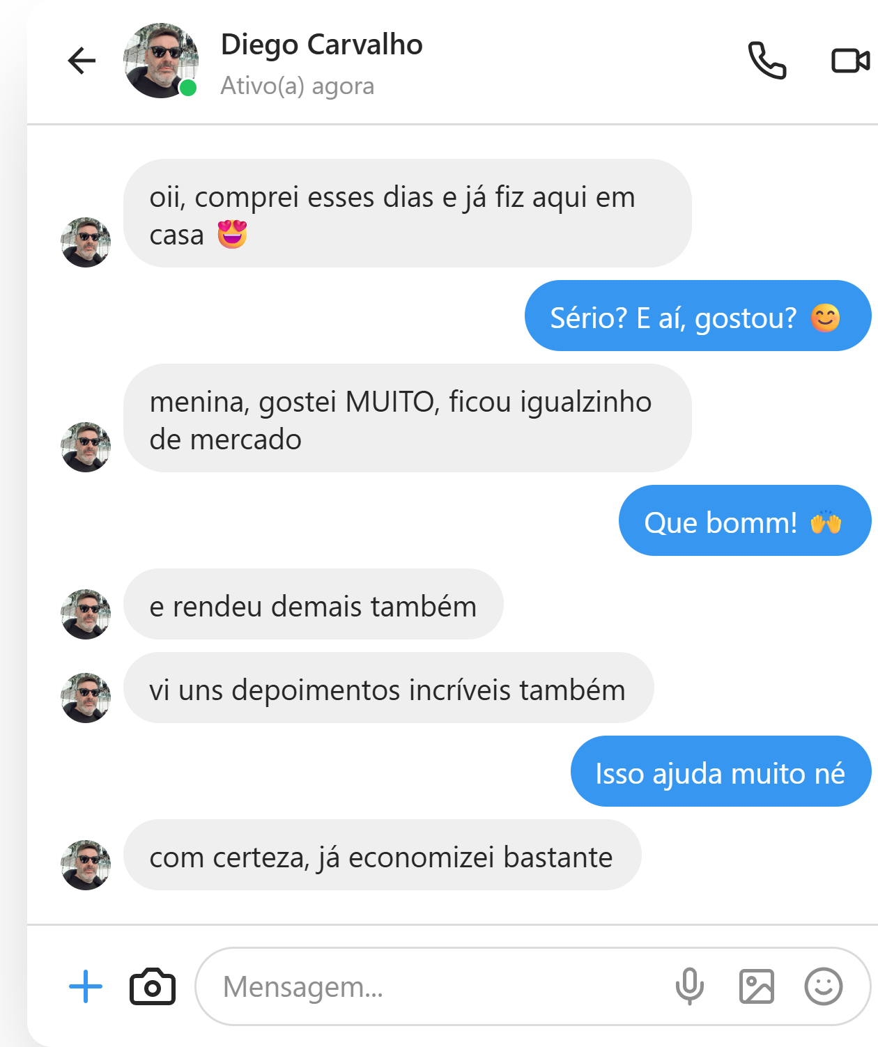 Depoimento de cliente