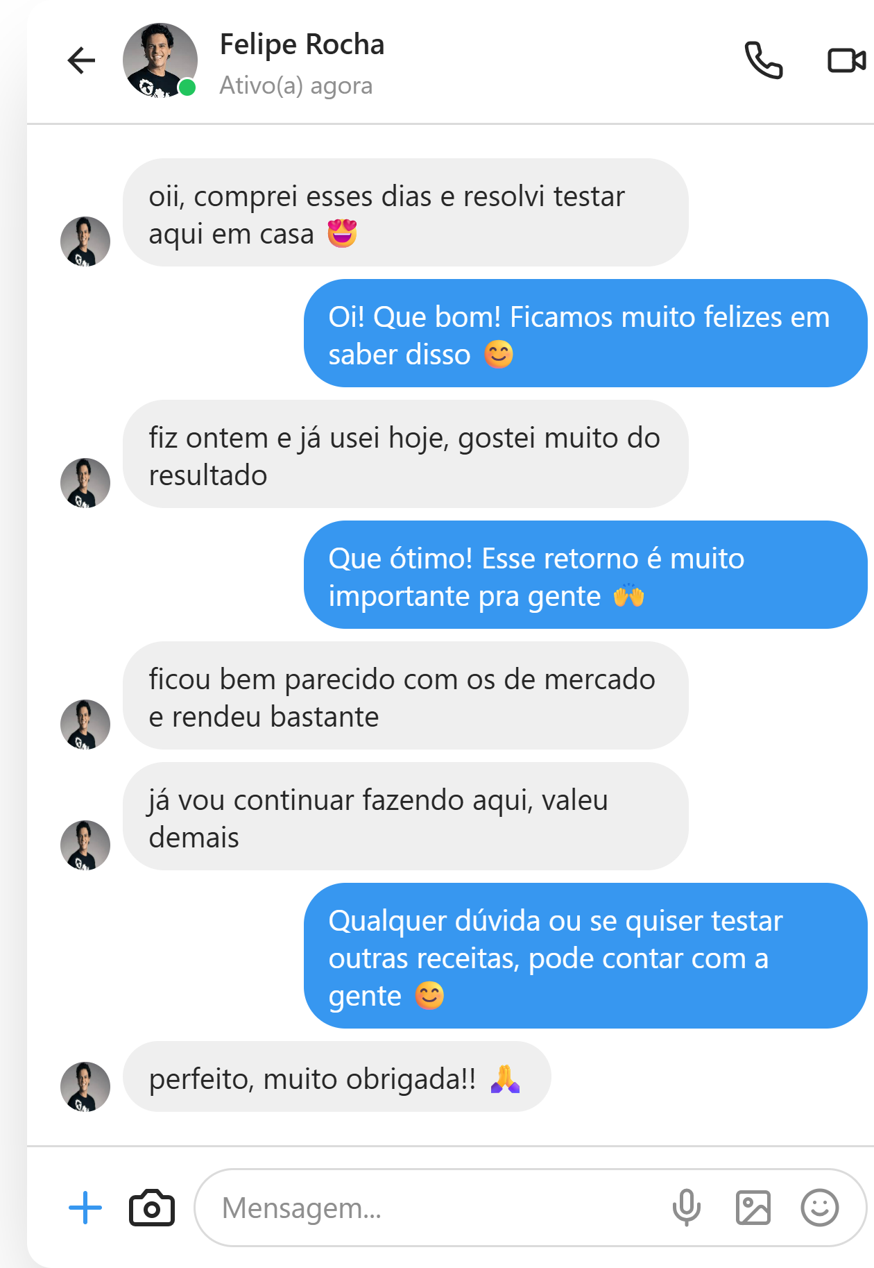 Depoimento de cliente