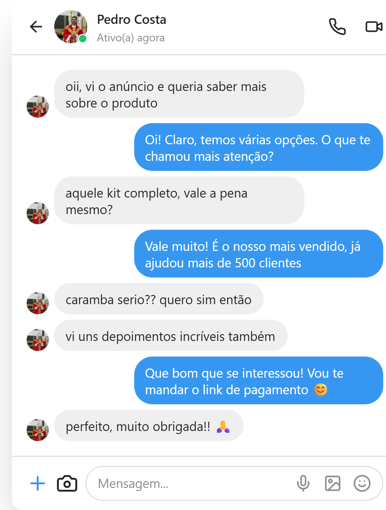 Depoimento de cliente